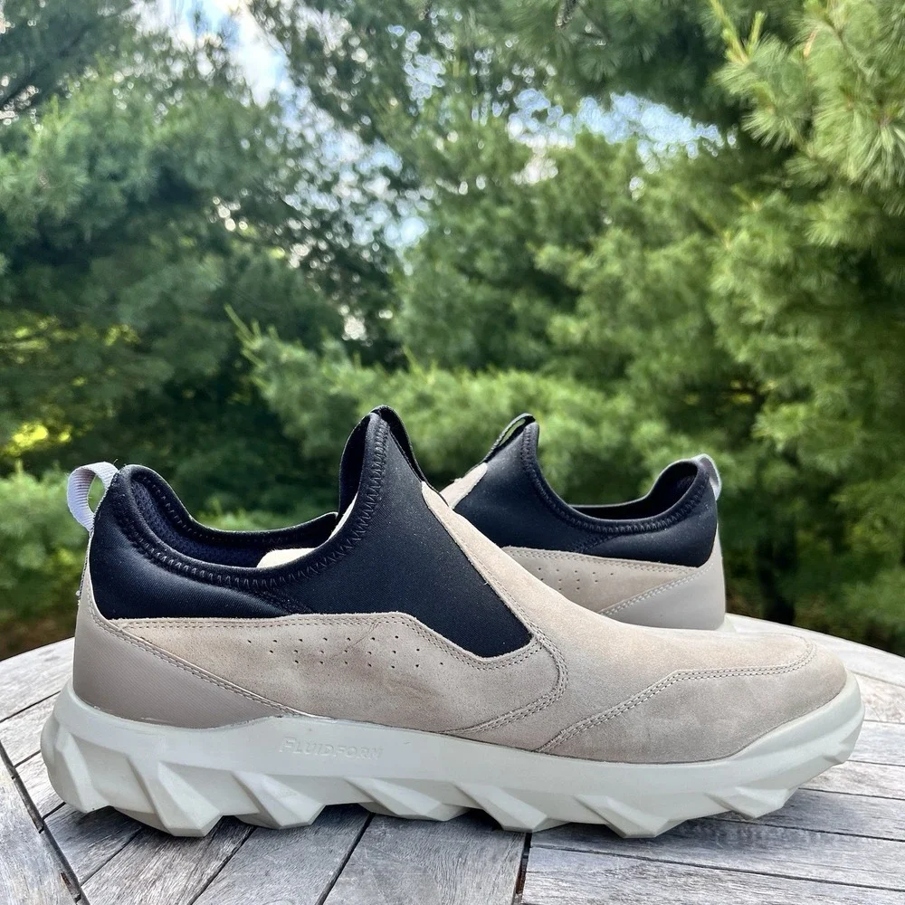 Ecco MX Slip On Sneaker Mens Sz 46 | 12-12.5 Gray Beige Hike Trail Athletic Shoe